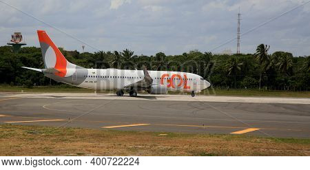 Aircraft On The Runway Of Salvador Airport