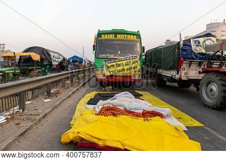 January 2021 Delhi, India
Farmers Protesting At Delhi Haryana Border,they Are Protesting Against New