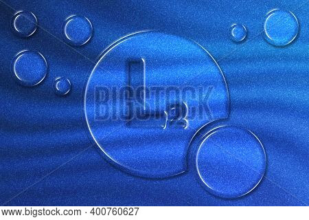 Vitamin L2 Health Symbol, Vitamin Concept, Adenylthiomethylpentose, Blue Glitter Background