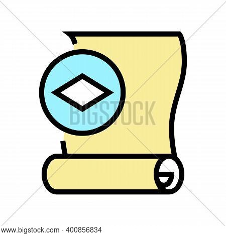 Paper Wallpaper Color Icon Vector. Paper Wallpaper Sign. Isolated Symbol Illustration
