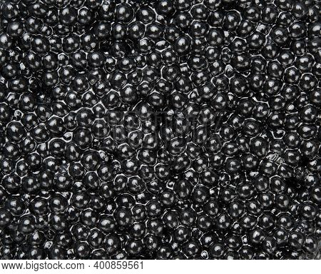 Paddlefish Black Caviar Texture, Gourmet And Delicious Food, Close Up