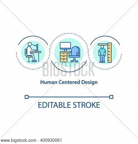 Human Centered Design Concept Icon. Creating Best Convinient Place For People To Work. Health Care I