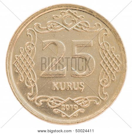 25 Turkish Kurus Coin