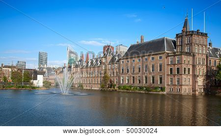 Famous parliament and court building complex Binnenhof in Hague