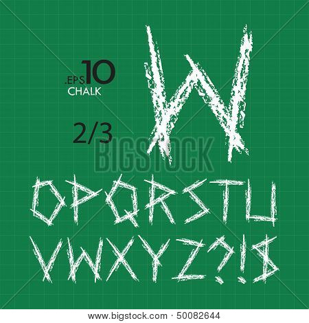 2-3 Set Of Chalk Vector Alphabet O-z Editable (type2)
