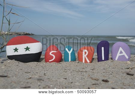 Syria, souvenir on colourful stones
