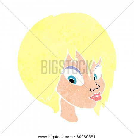 cartoon pretty female face pouting