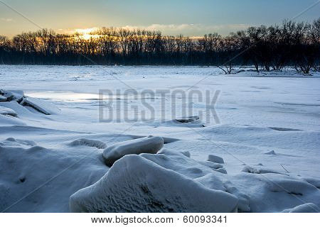 Frozen River Sunrise