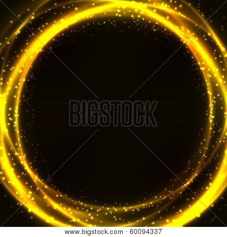 Abstract shining rings with glow and sparkles.