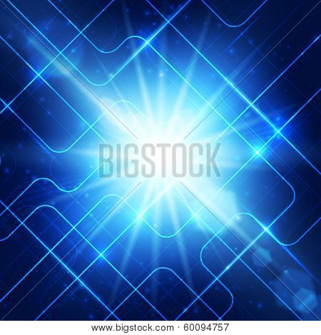 Abstract technology blue background.