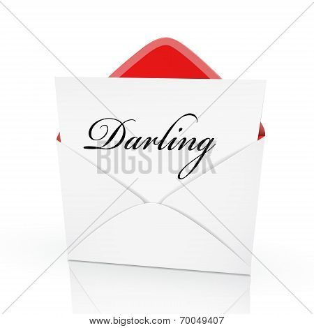 The Word Darling On A Card