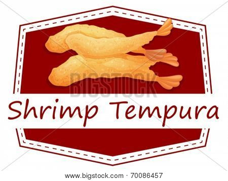 Ilustration of  a banner of shrimp tempura