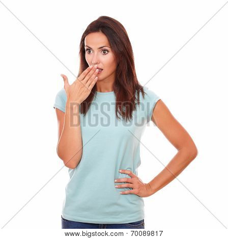 Surprised Attractive Woman Looking At People