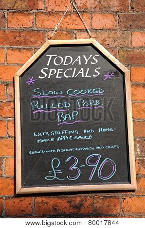 Todays Specials Chalkboard.