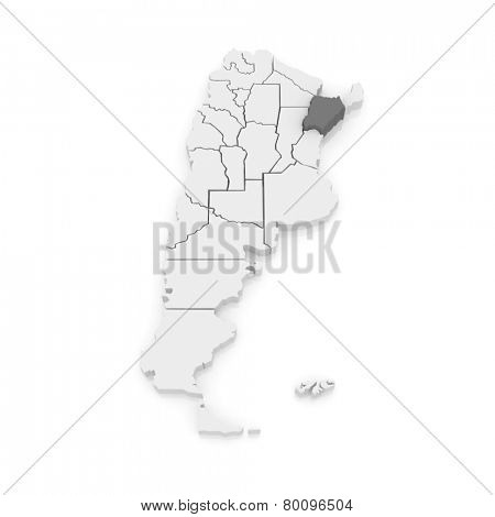 Map of Corrientes. Argentina. 3d