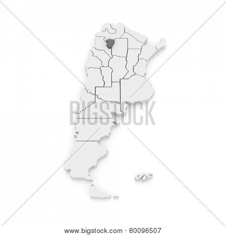 Map of Tucuman. Argentina. 3d
