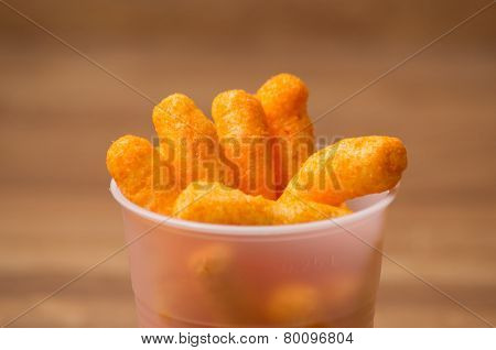 Cheesepuffs In A Plastic Cup