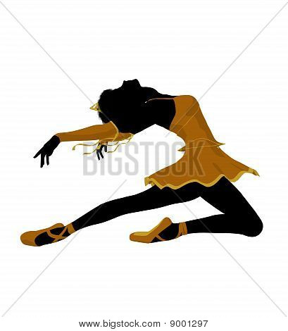 Silhueta de ilustração de bailarina afro-americano