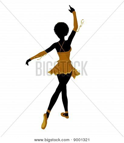 Silhueta de ilustração de bailarina afro-americano