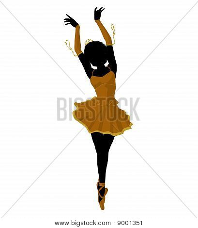 Silhueta de ilustração de bailarina afro-americano