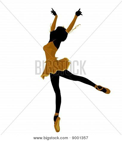 Silhueta de ilustração de bailarina afro-americano