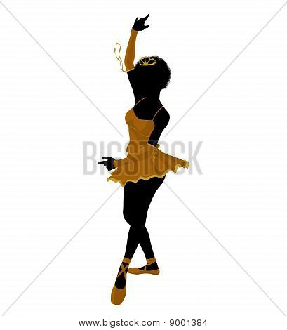 Silhueta de ilustração de bailarina afro-americano