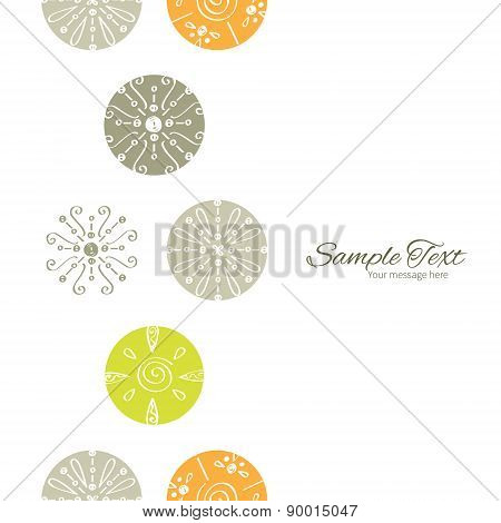 Vector Abstract Gray and Green Polka Dot Backgr Vertical Frame Seamless Pattern Background