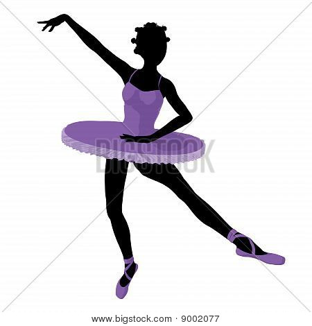 Silhueta de ilustração de bailarina afro-americano