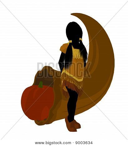 Ilustracja sylwetka sztuka Indian amerykańskich