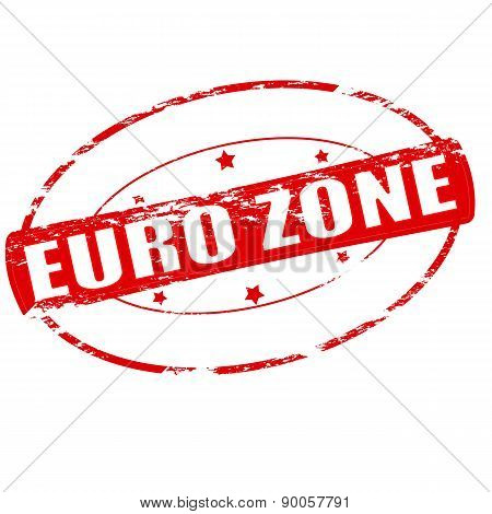 Rubber stamp with text Euro zone inside vector illustration