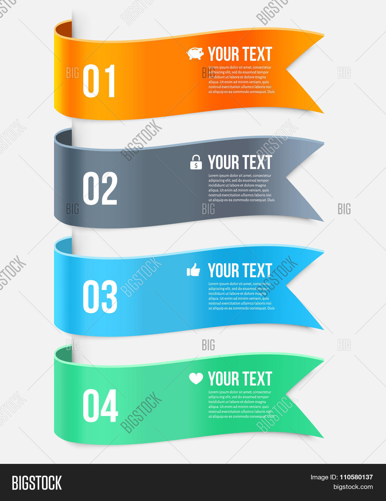 Set Ribbon Banners Vector &amp; Photo (Free Trial) | Bigstock