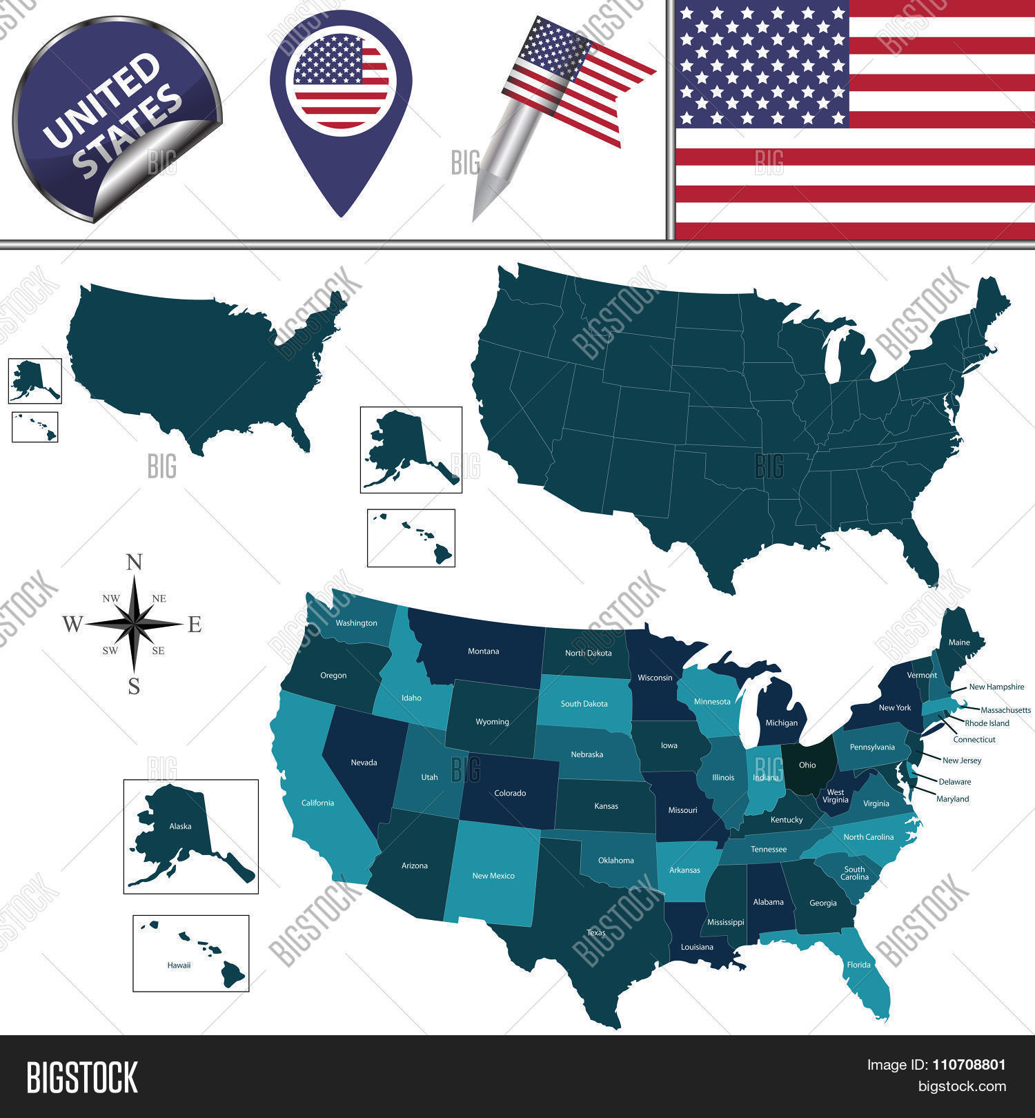Map United States Vector & Photo (Free Trial) Bigstock