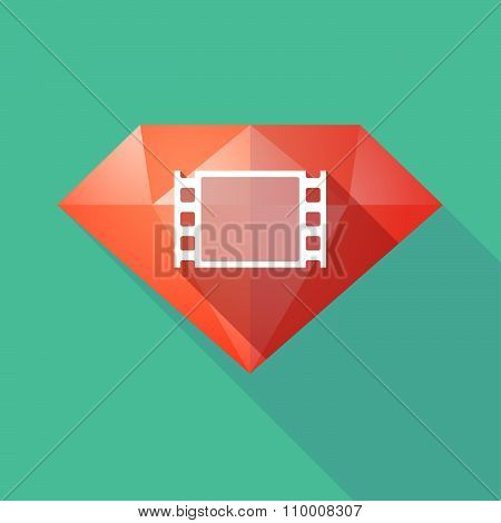 Long Shadow Diamond Icon With A Film Photogram