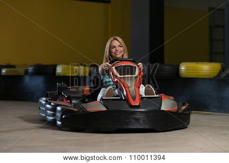 Young Woman Karting Racer