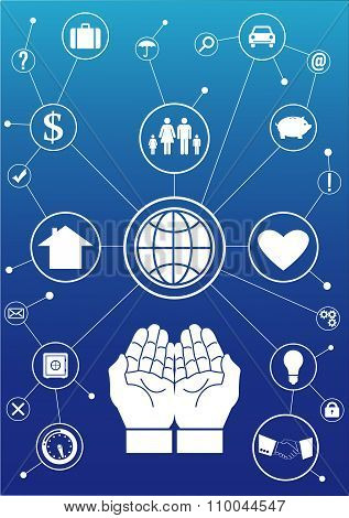 Insurance Protective Hands Design Concept