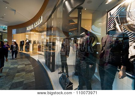 SINGAPORE - NOVEMBER 08, 2015: interior of The Shoppes at Marina Bay Sands. The Shoppes at Marina Bay Sands is one of Singapore's largest luxury shopping malls