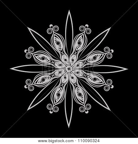 Quilling paper ornate snowflake