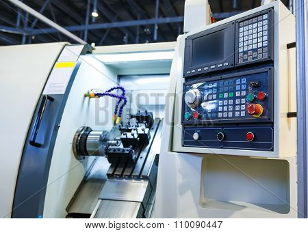 Computer control panel lathe with numerical control