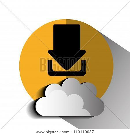 Internet download round icon