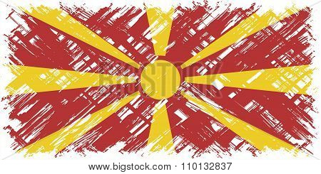 Macedonian grunge flag. Vector illustration.