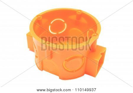 Orange Electrical Box On White Background