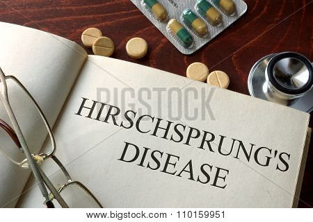 Book with diagnosis Hirschsprung disease.