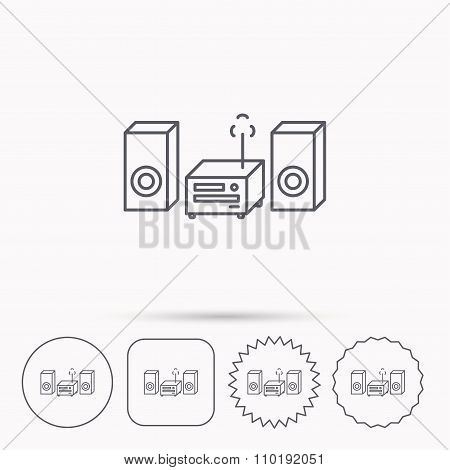 Music center icon. Stereo system sign.