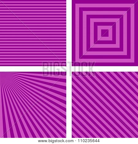 Purple simple striped wallpaper set