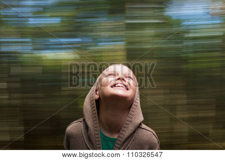 chid happy laughing nature movement background