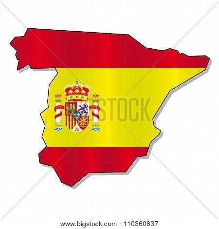 Spain flag map