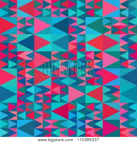 Vector Seamless Geometric Blue Pink Shades Multicolor Triangle Quilt Pattern