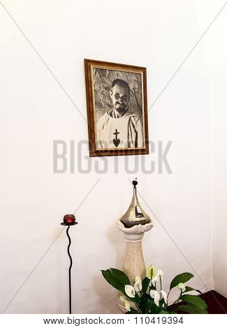 Nazaret, Israel 11 July 2015: Reliquary And The Image Of Blessed Charles De Foucauld (1858 -1916 Eug