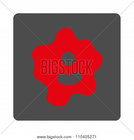 Bacteria Rounded Square Button