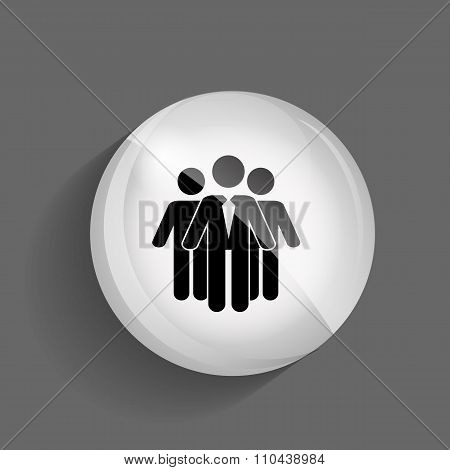 Social Network  Glossy Icon Vector Illustration